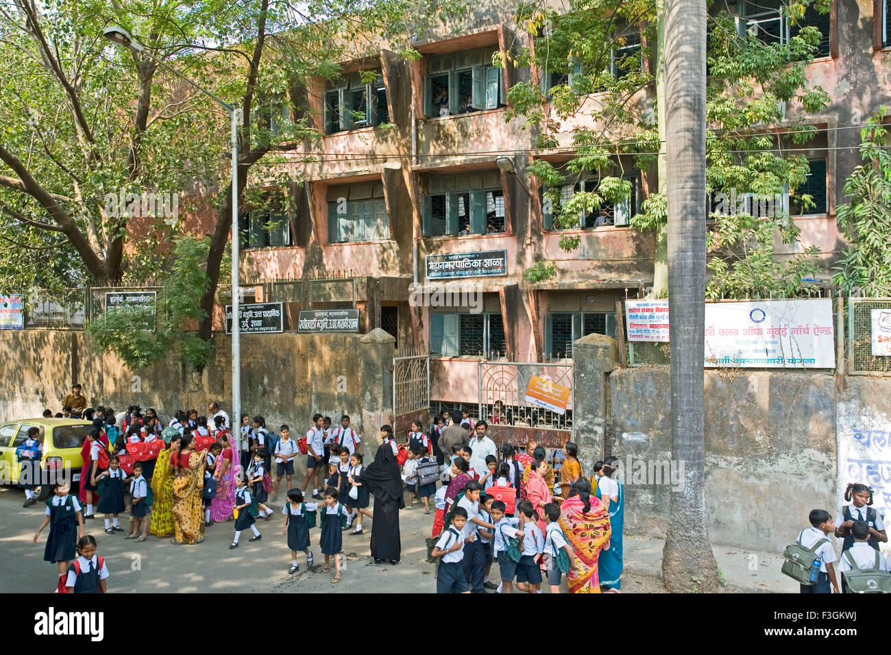 A primary school run by Municipal Corp of Greater Mumbai ; Santacruz ; Bombay now Mumbai ; Maharashtra ; India Stock Photo