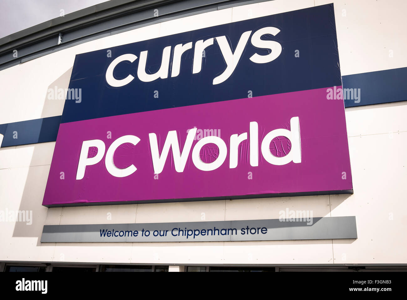 CURRYS PC WORLD store sign in UK Stock Photo