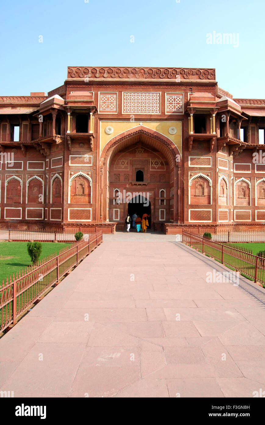 Jahangir palace inside Red fort ; Agra ; Uttar Pradesh ; India Stock Photo