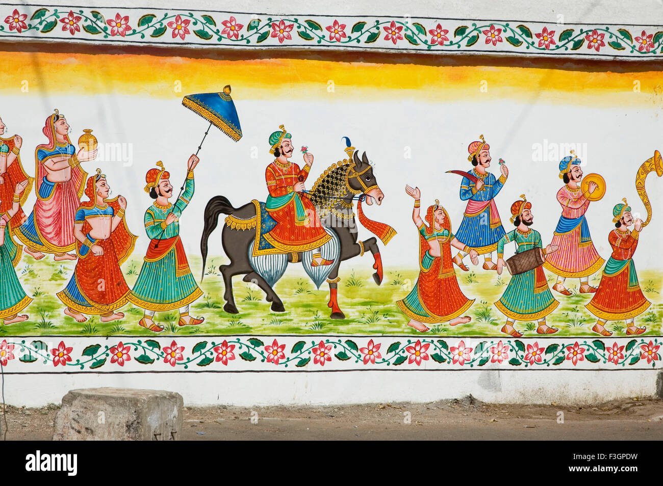 Wall painting, Udaipur, Rajasthan, India, Asia Stock Photo Alamy