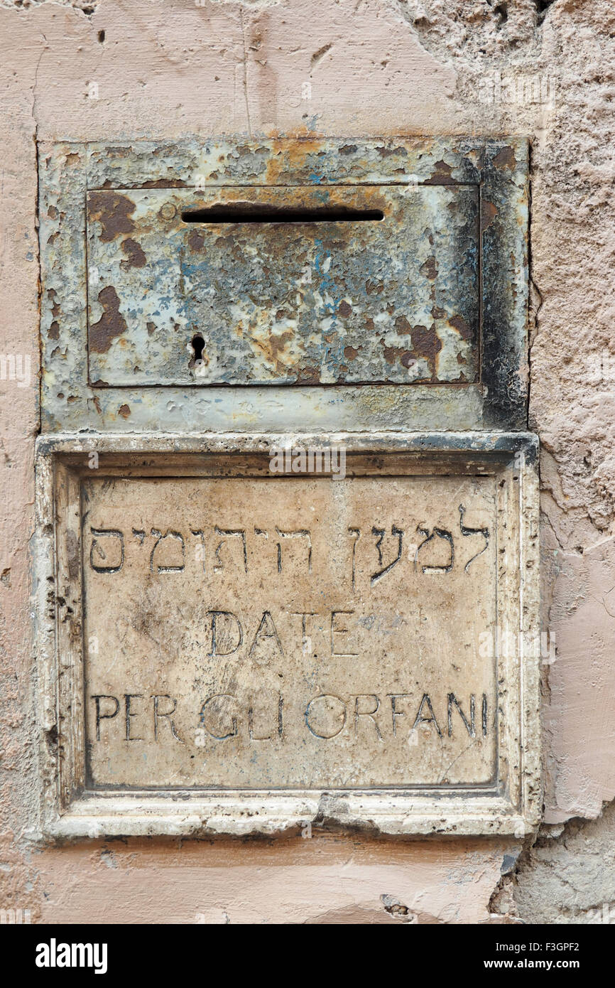Box Script Hebrew Letterbox and plaque with Hebrew script Stock Photo - Alamy