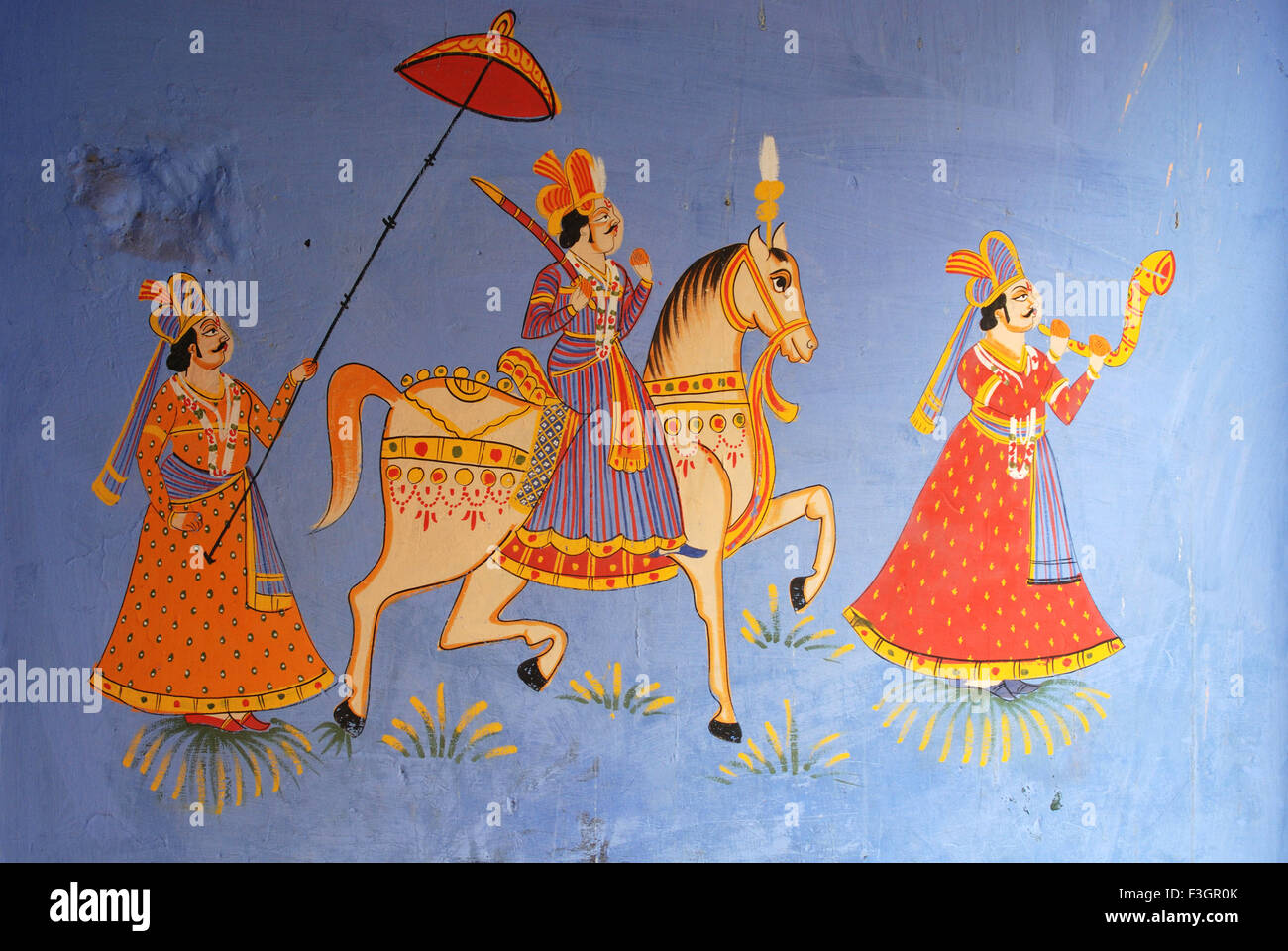 Wall painting ; Jodhpur ; Rajasthan ; India Stock Photo Alamy