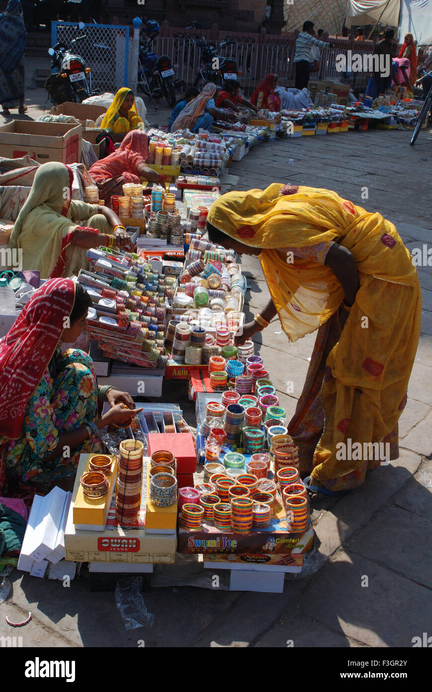 Women buying in market ; Jodhpur ; Rajasthan ; India Stock Photo