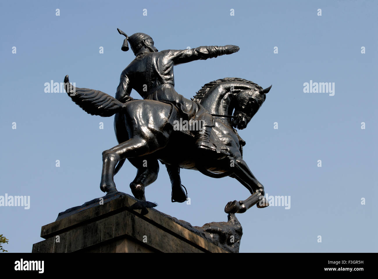 Statue of Shivaji Maharaj at Dadar ; Shivaji park ; Bombay Mumbai