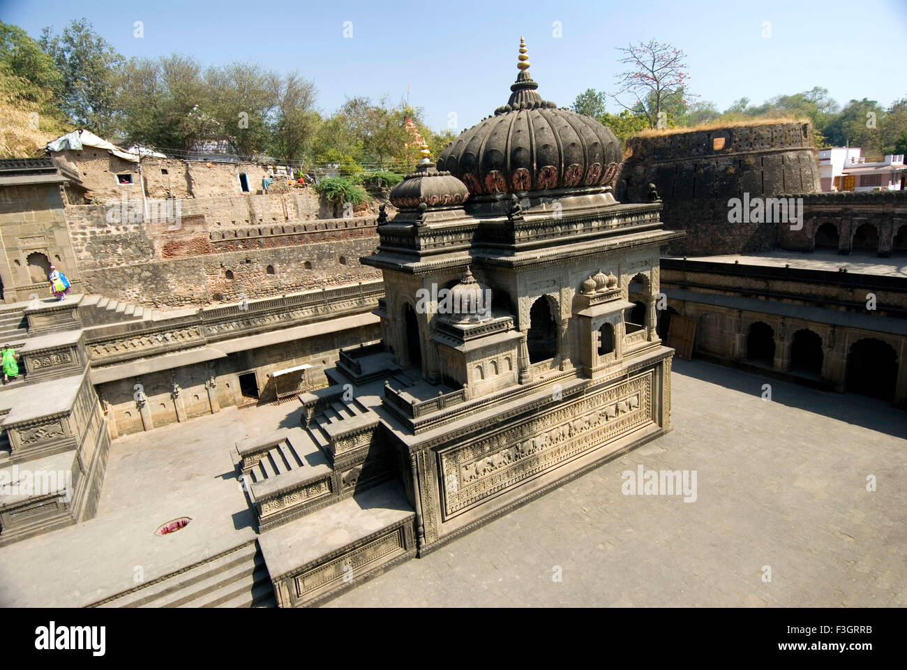 Chhatri looks like temple at Maheshwar state ; Madhya Pradesh ; India Stock Photo