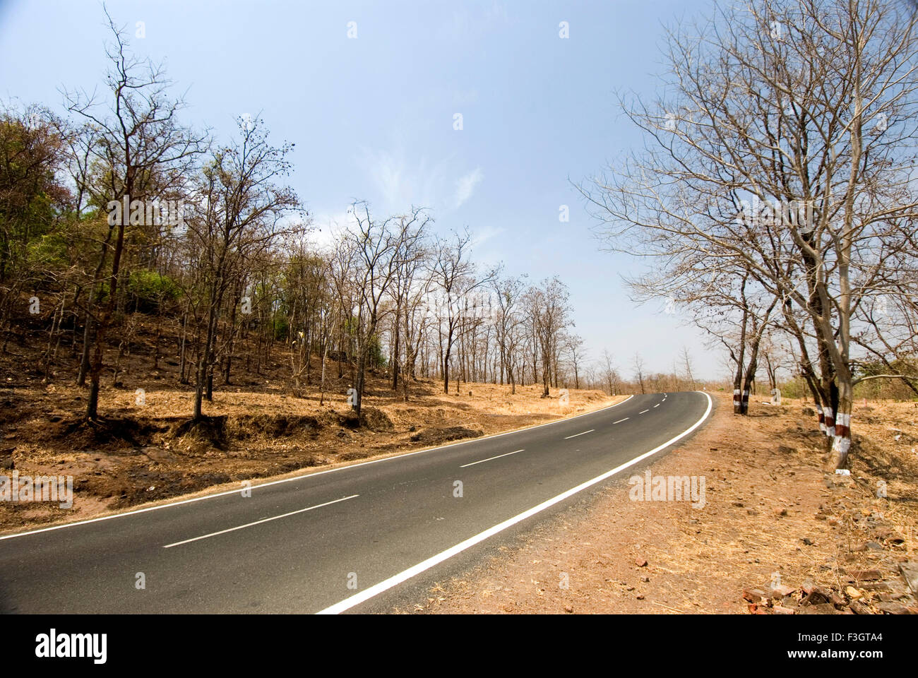 Road national highway 222 in summer at malshej ghat ; Maharashtra