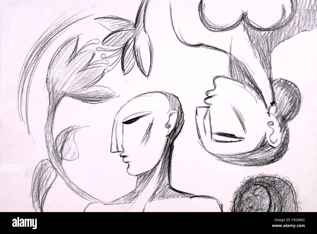 Black and white pencil drawing hi-res stock photography and images - Alamy