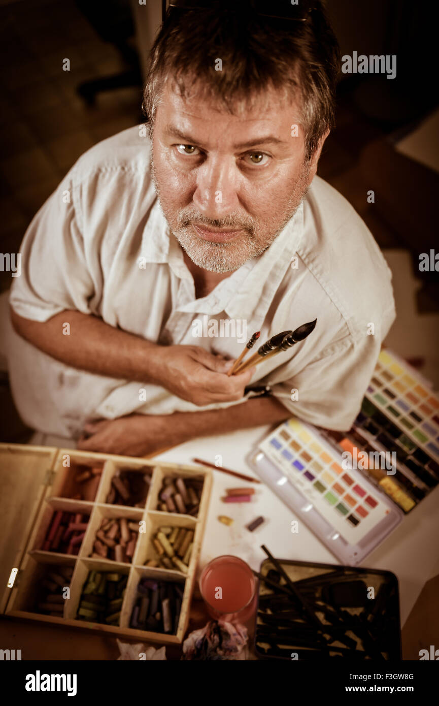 Portrait of a painter in his Stock Photo Alamy