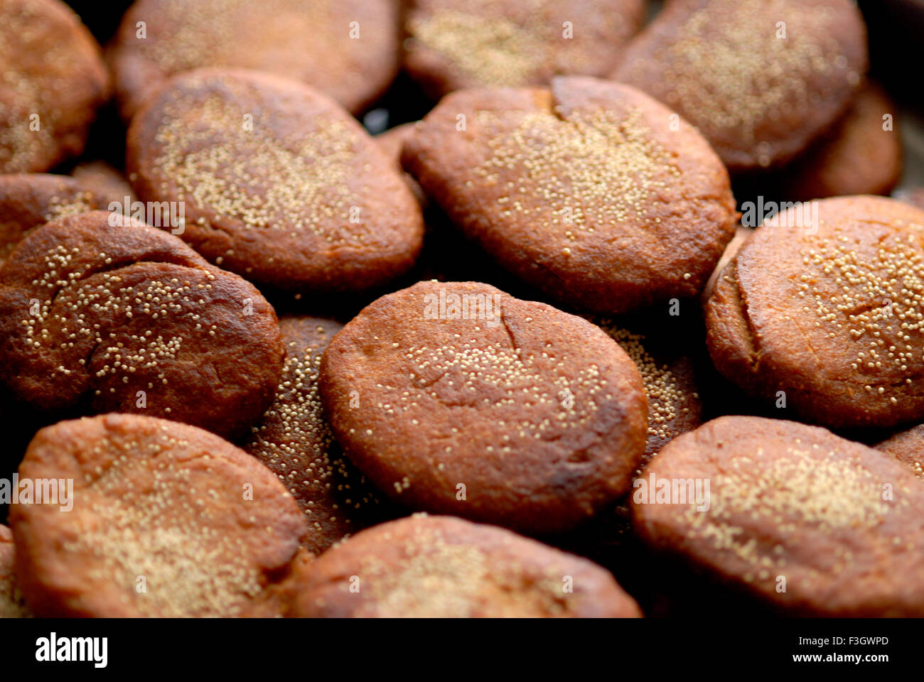 Food name gunya sweet from north Maharashtra ; Khandesh ; Maharashtra ; India Stock Photo