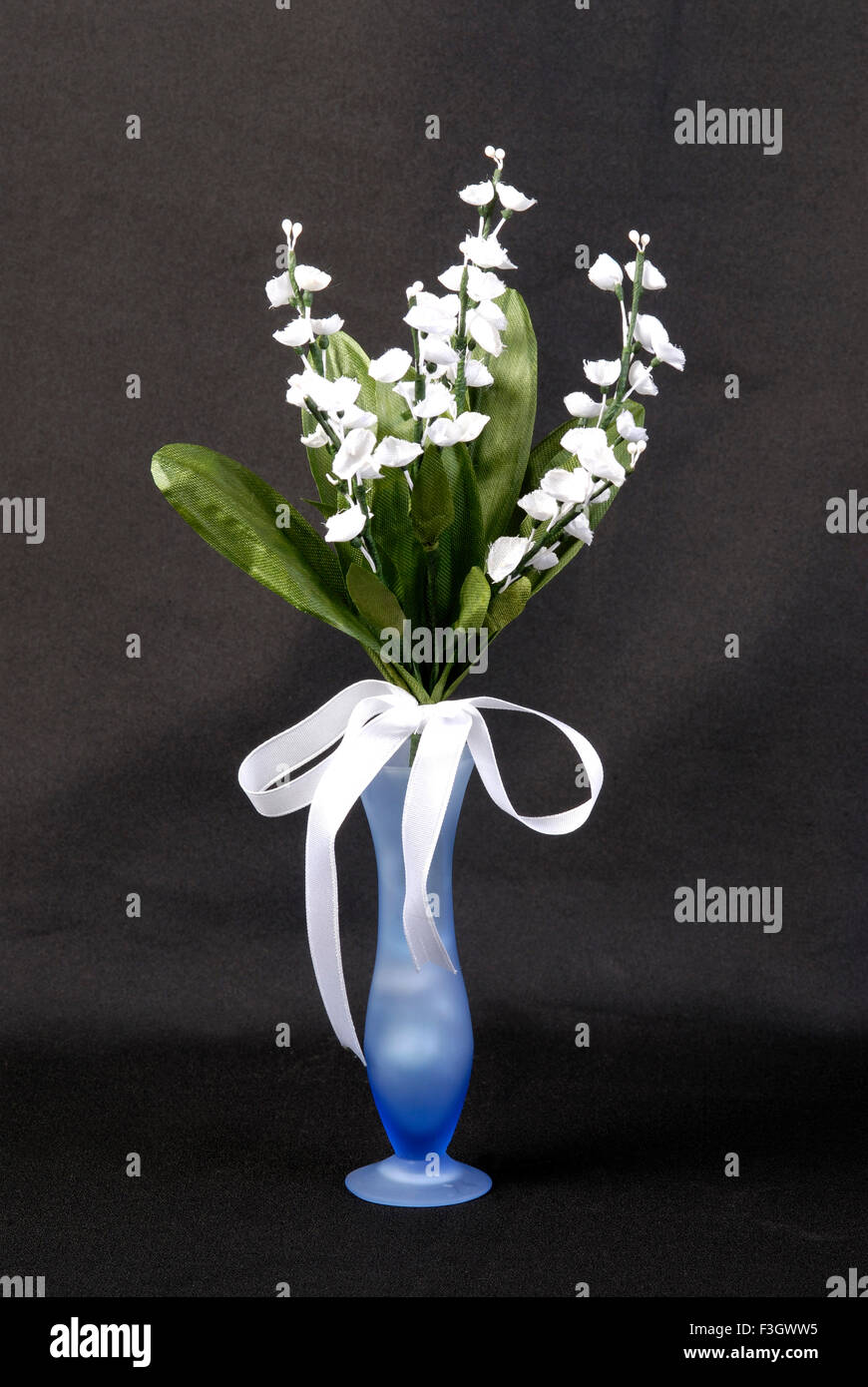 Artificial flowers Lily of the Valley fake flower in satin cloth, India, Asia Stock Photo