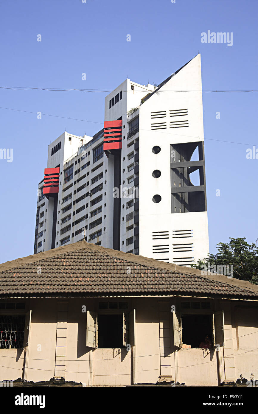 Ganjawala building chawl ; Sane Guruji Marg called as Arthur Road ; Bombay now Mumbai ; Maharashtra ; India Stock Photo