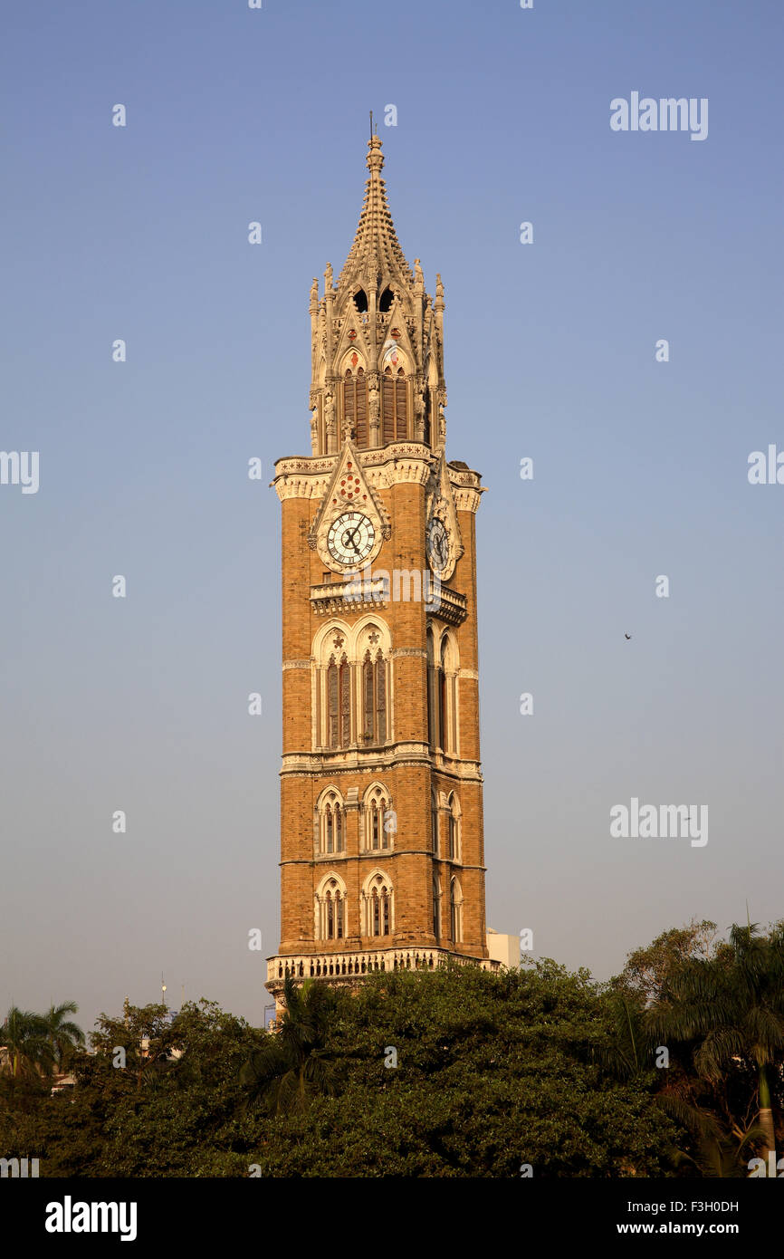 Rajabhai clock tower ; Mumbai Bombay ; Maharashtra ; India Stock Photo
