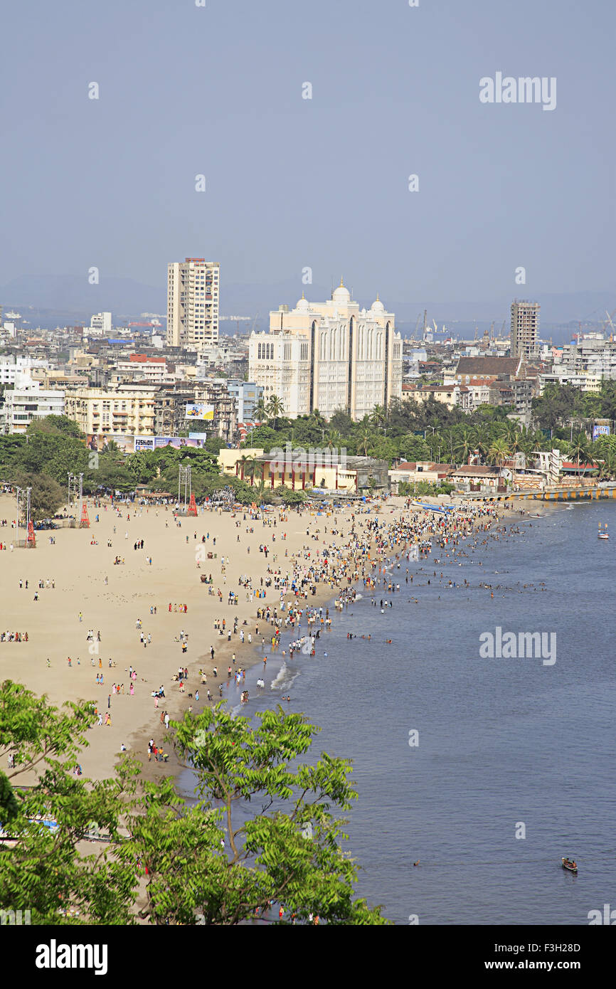 Girgaon Chowpaty ; Malabar hill ; B. G. Kher marg ; Gibbs road ; Grant road ; Bombay now Mumbai ; Maharashtra ; India Stock Photo