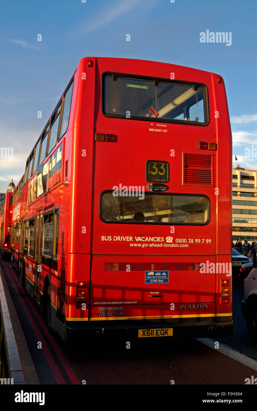 London double decker red bus, London, England, United Kingdom, UK Stock Photo