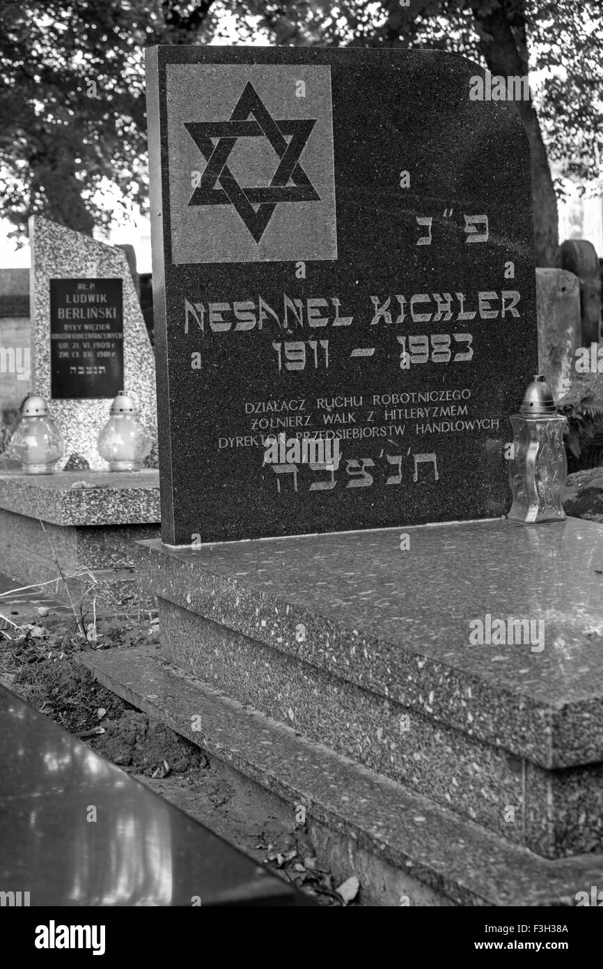 Gravestones at the New Jewish Cemetery, Kazimierz, Krakow, Poland Stock