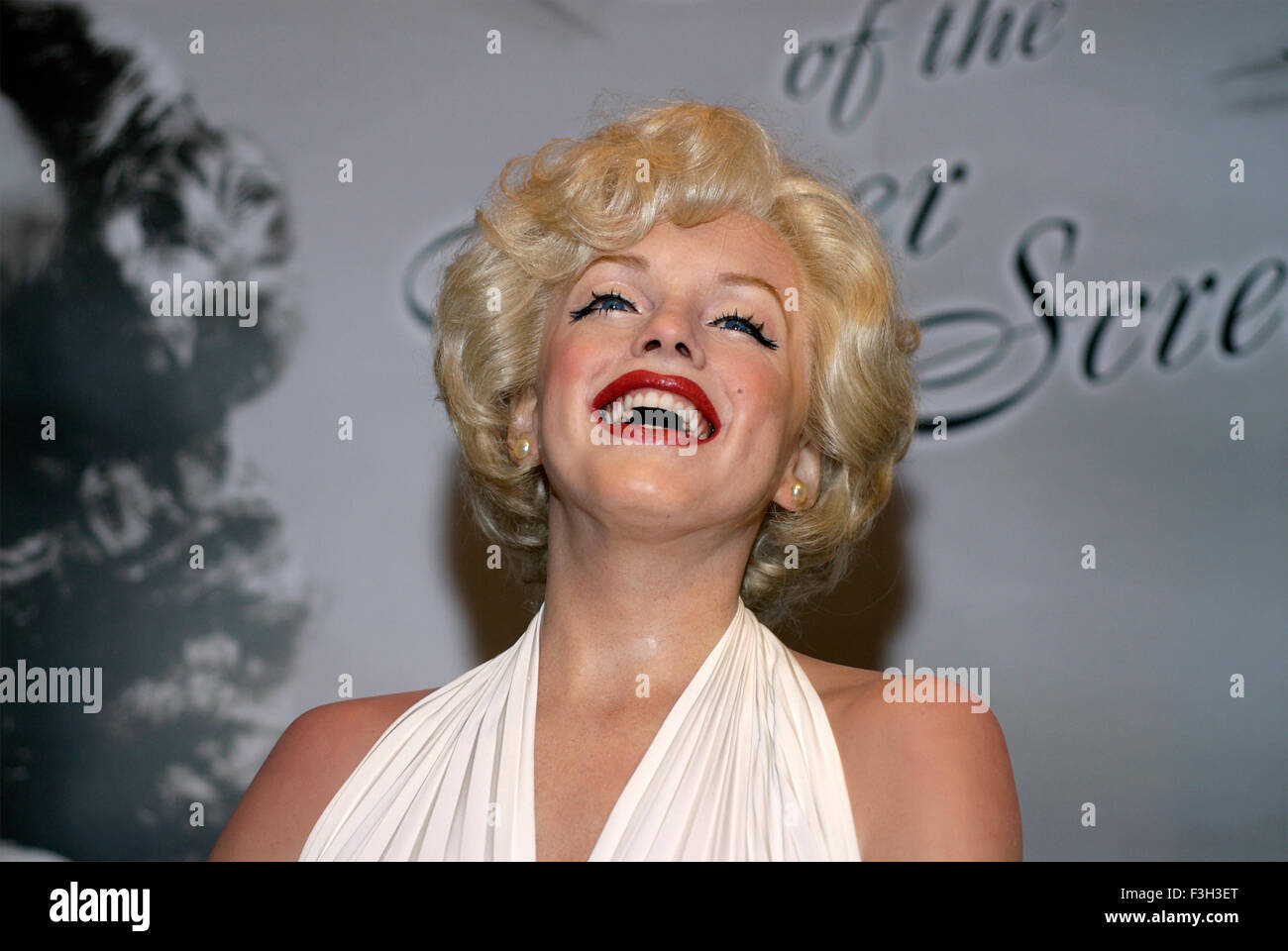 Model actress Marylyn Monroe wax statue at Madame Tussauds Wax Museum ; London ; U.K. United Kingdom England Stock Photo