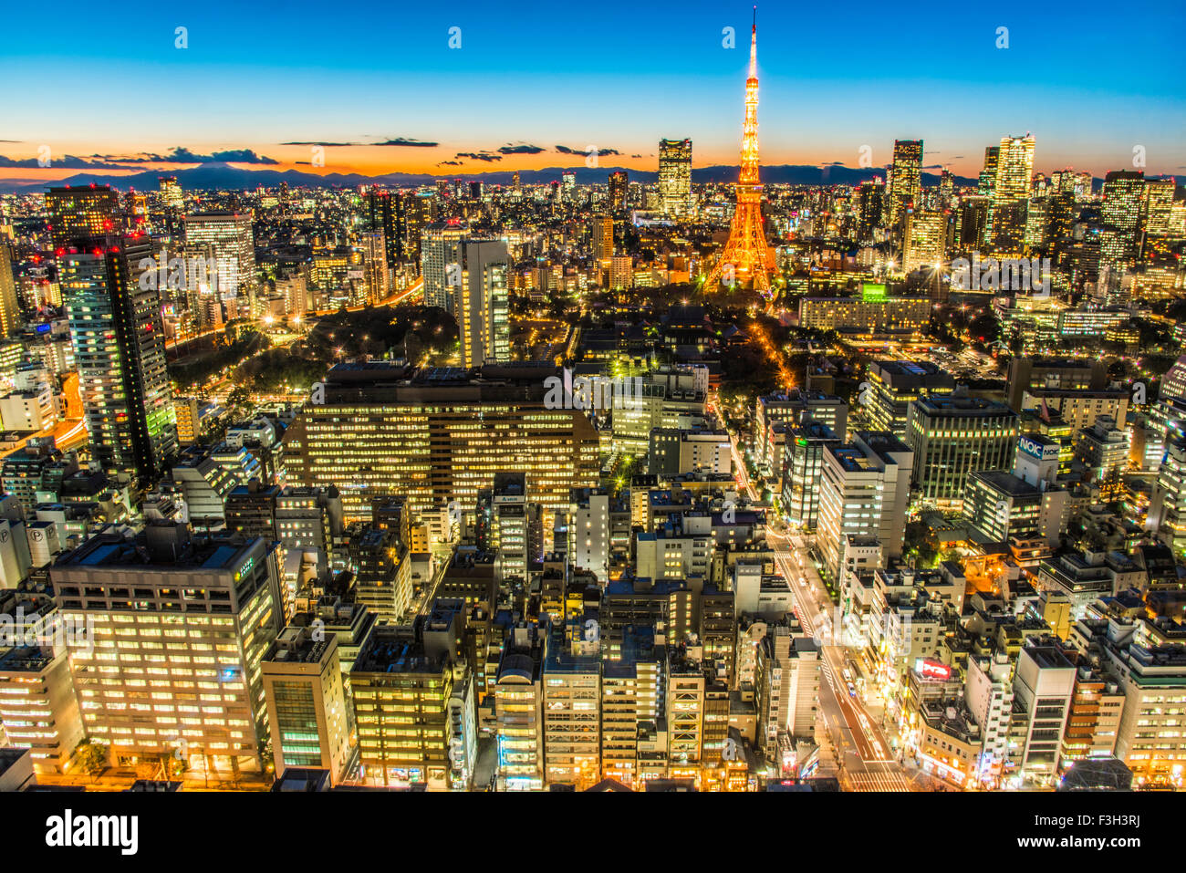 Tokyo tower,view from World Trade Center Building,Hamamatsucho,Tokyo,Japan Stock Photo