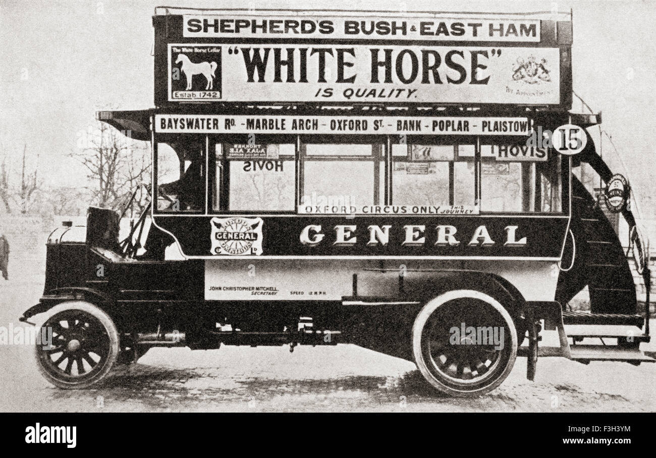 An omnibus, c.1910. Stock Photo
