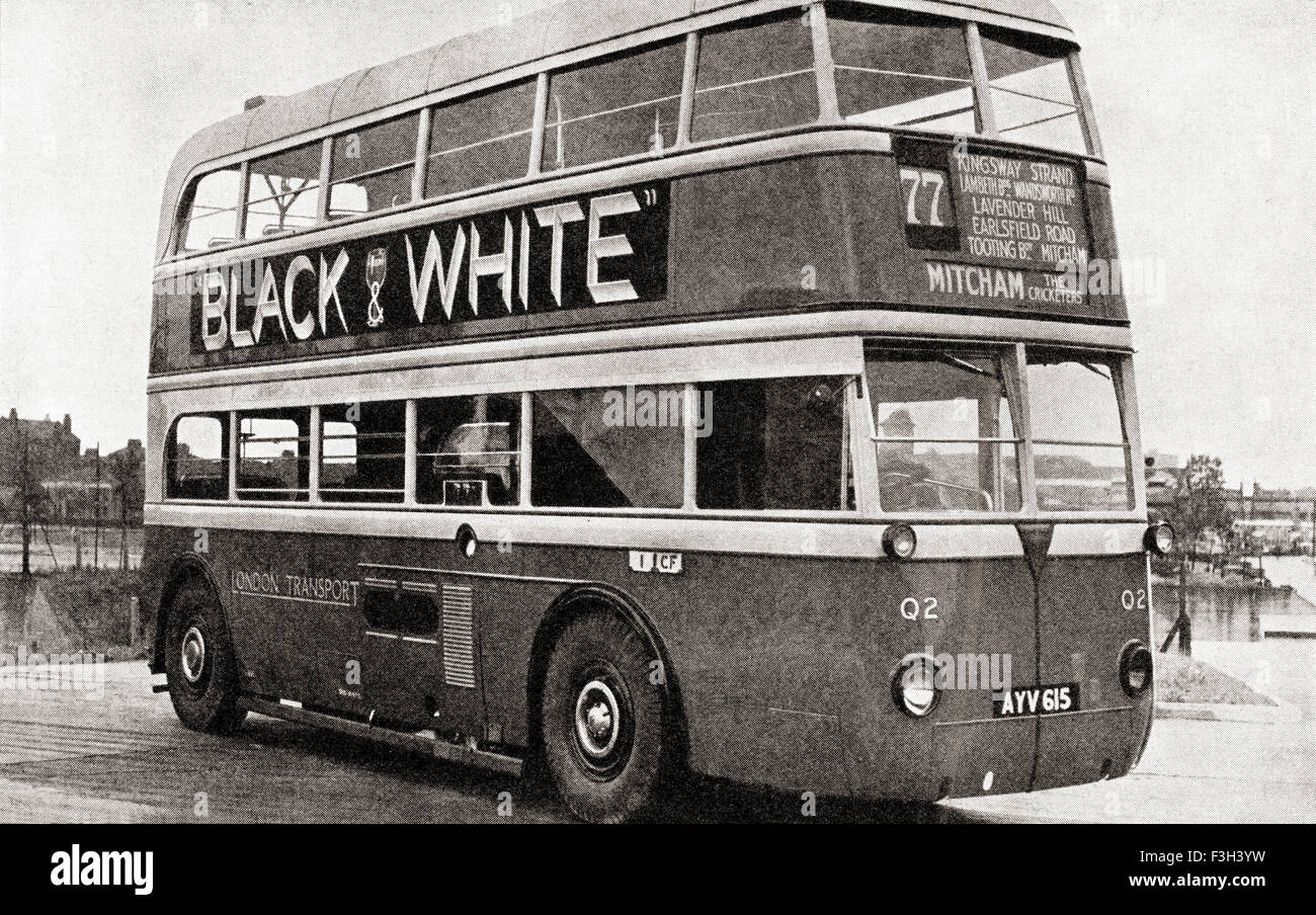 A 1935 London bus. Stock Photo