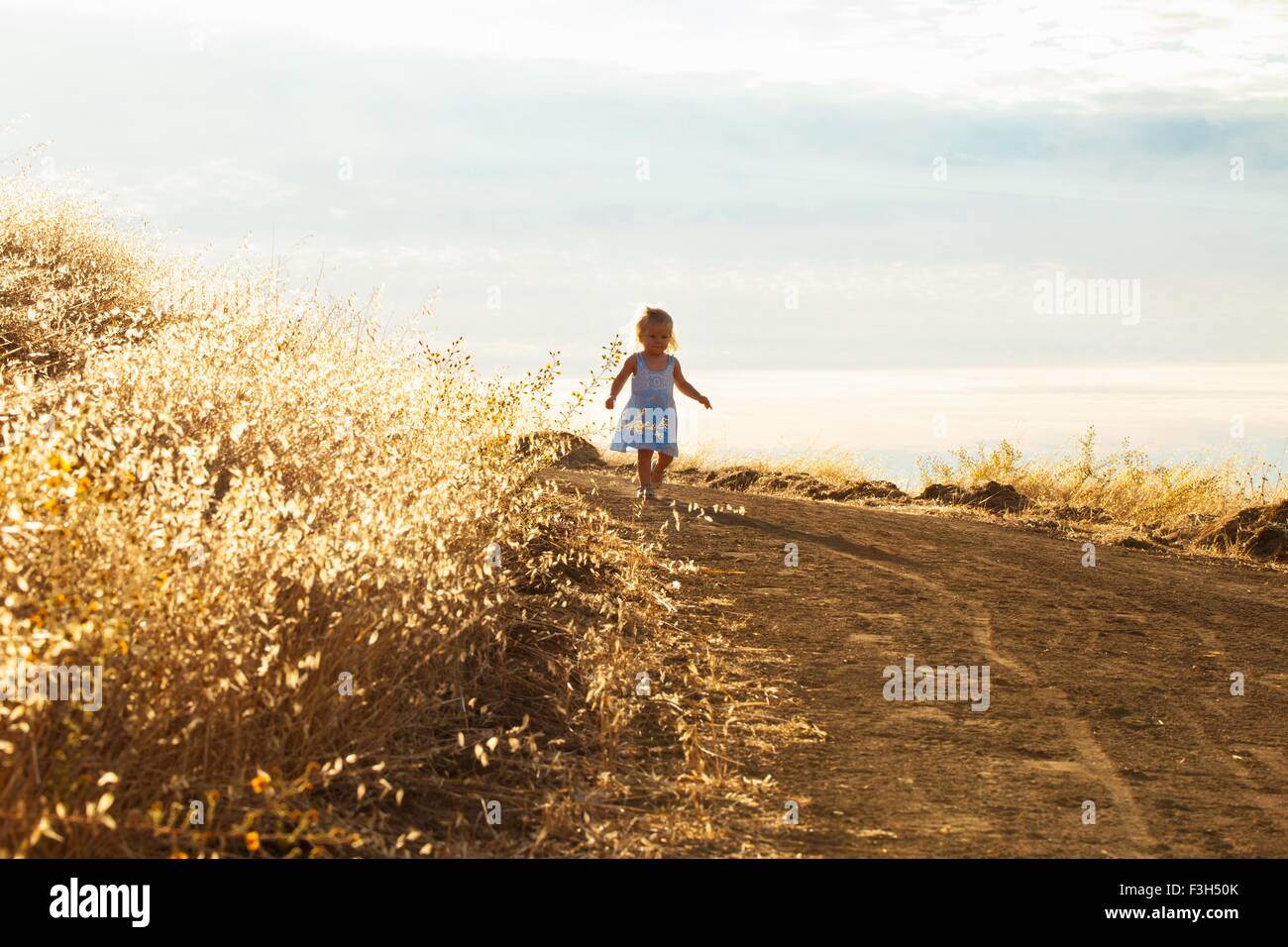 Girl taking walk, Mt Diablo State Park, California, USA Stock Photo
