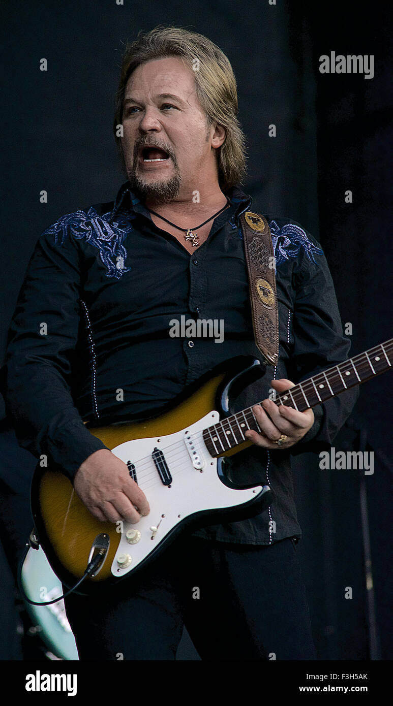 Travis Tritt in performance at the Kicker Country Music Festival and Stampede at Manhattan, Kansas. Stock Photo