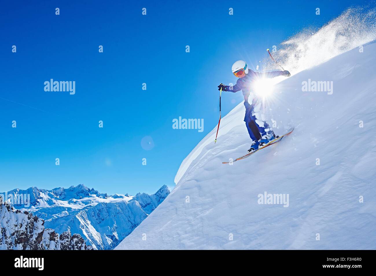 Skier, Chamonix, France Stock Photo