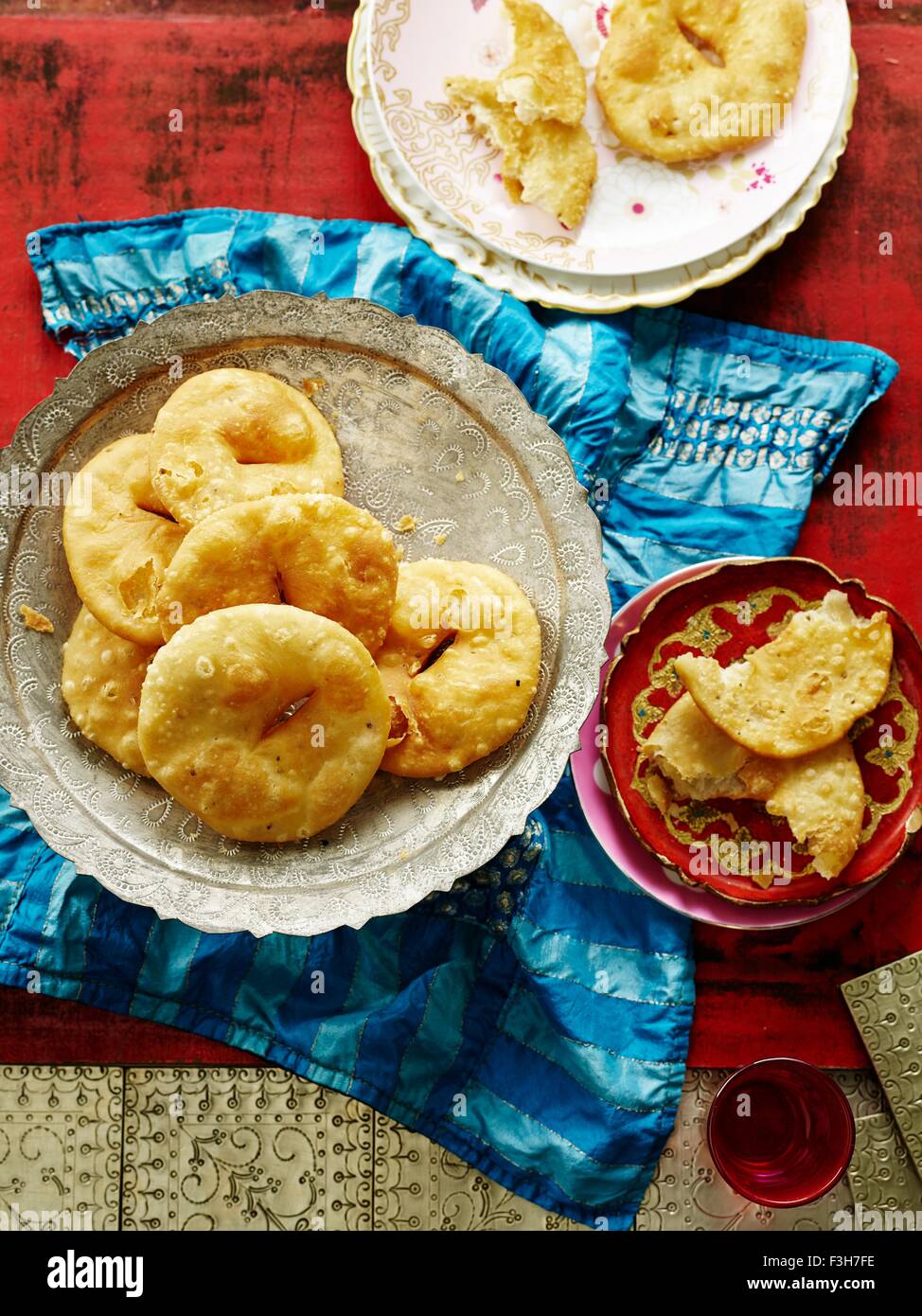 Salty Mathi Overhead view of salted mathi on silver serving dish Stock Photo - Alamy