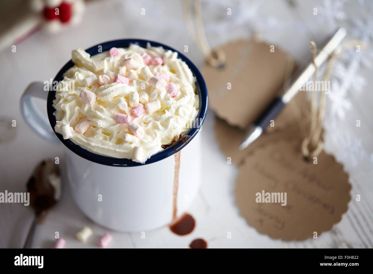 Marshmallow in hot chocolate Stock Photo