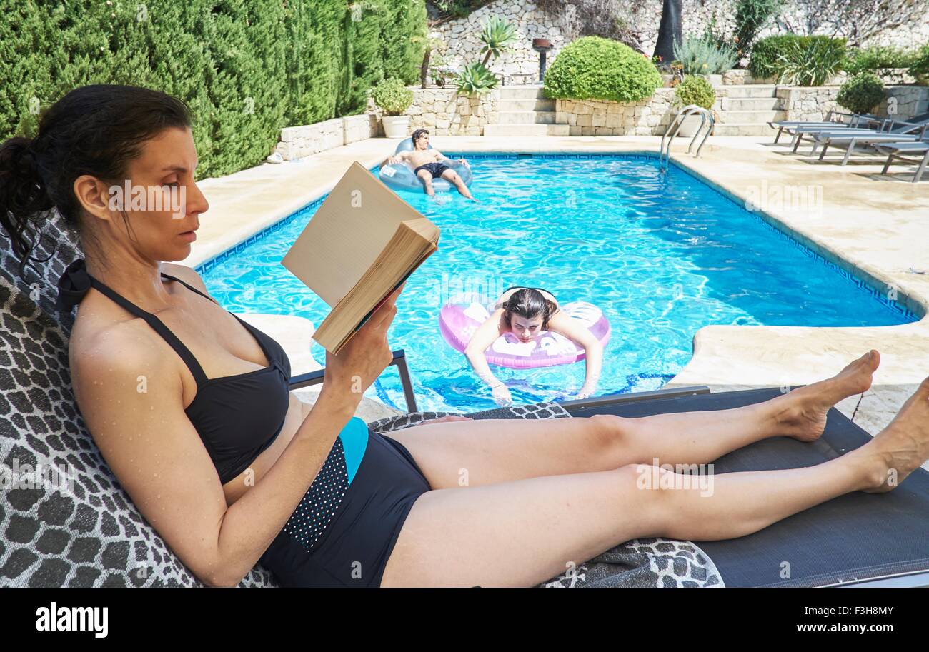 mature pool side Mature pool side