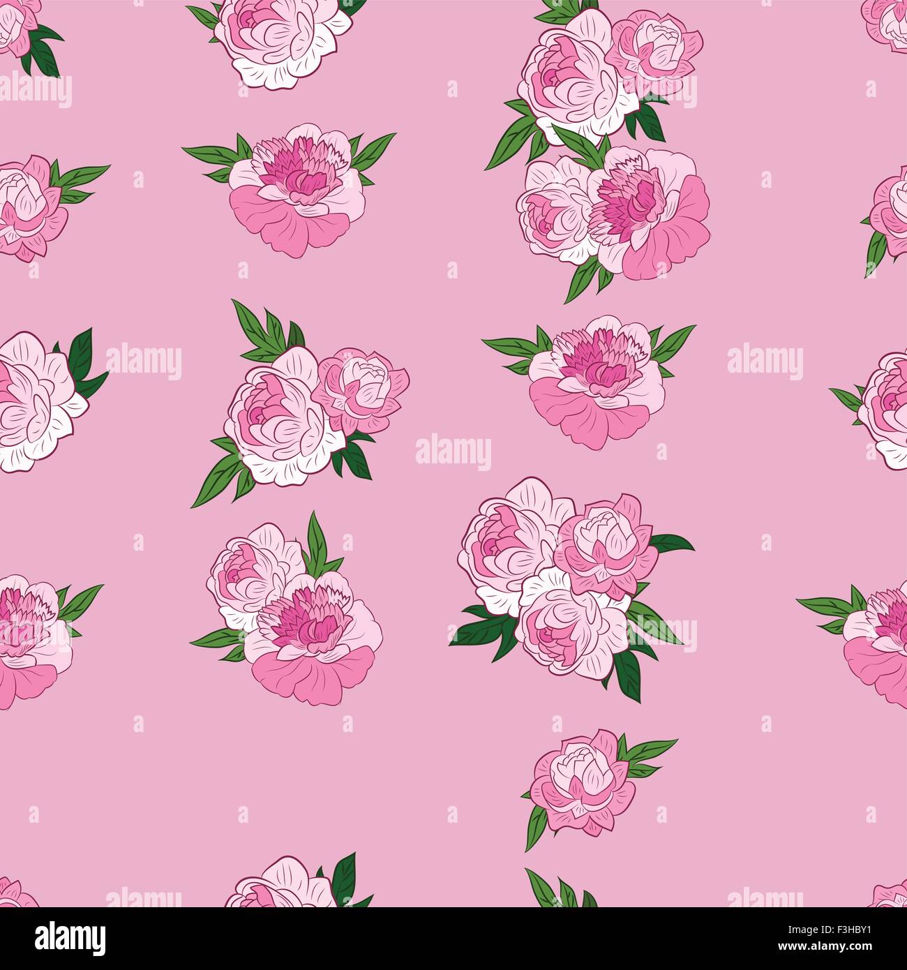 Seamless pattern with pink peonies Stock Vector Image & Art - Alamy