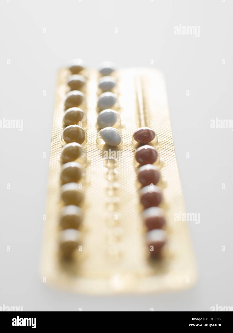 Contraceptive pills in foil pack Stock Photo