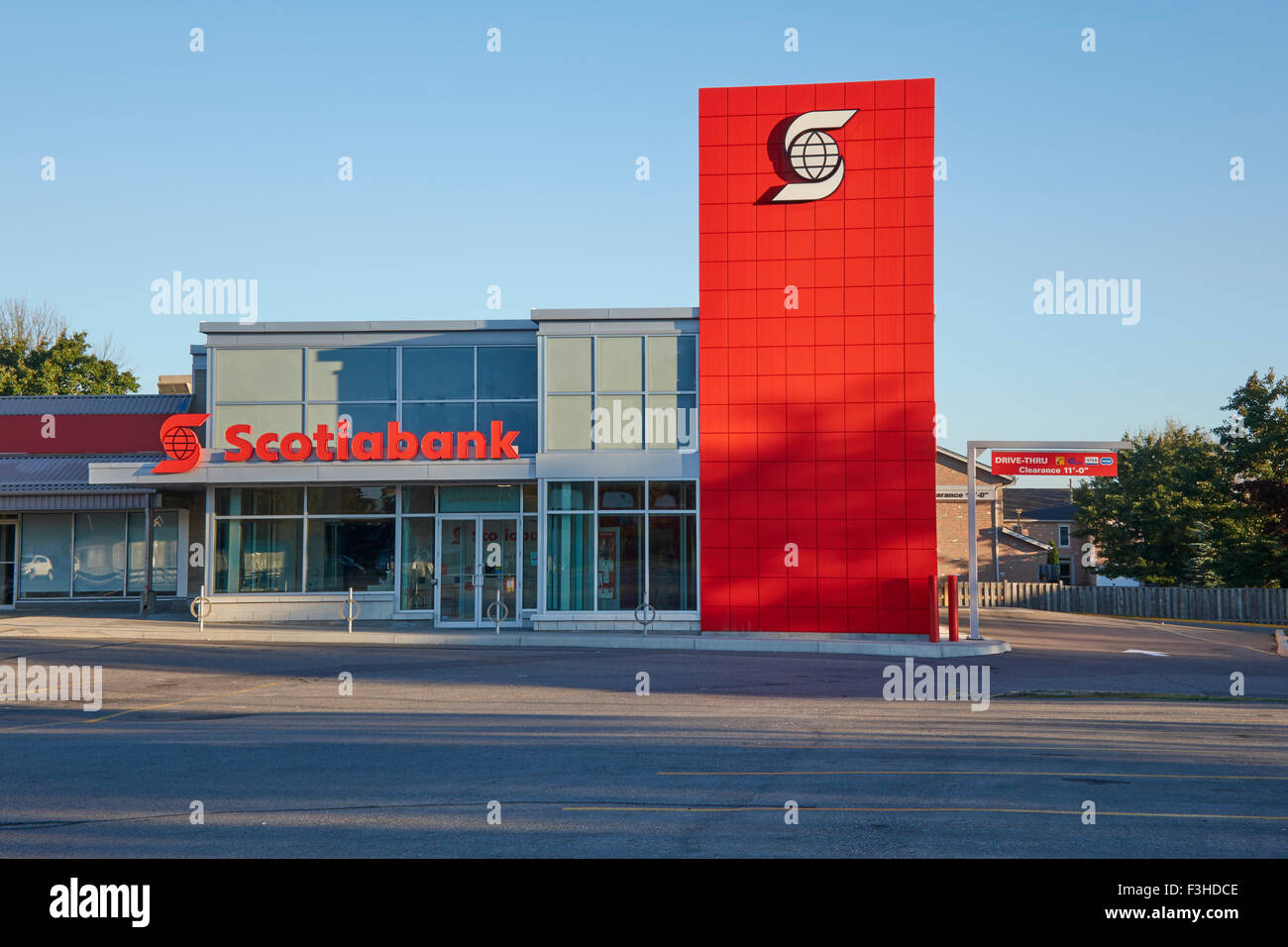 A New Modern Bank Branch Of Scotiabank In Woodstock Ontario, Scotiabank Is The Trading Name For The Bank Of Nova Scotia. Stock Photo