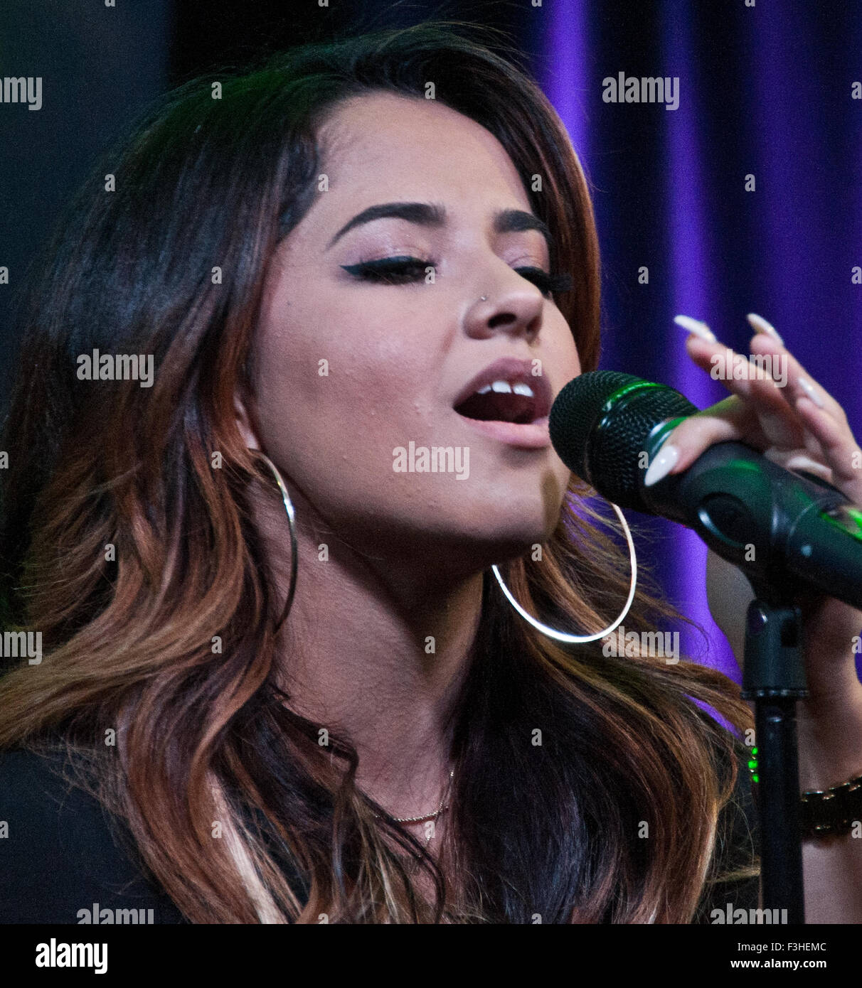 Bala Cynwyd, Pennsylvania, USA. 30th September, 2015. American Singer-Songwriter Becky G Performs at Q102's Performance Theatre  Stock Photo