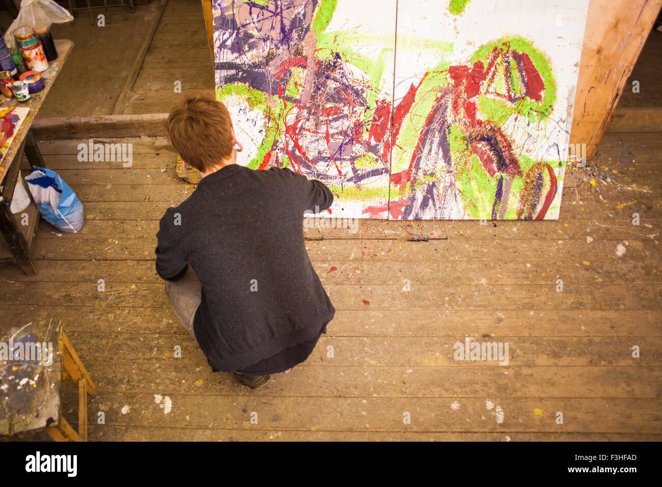 Young artist man painting on hi-res stock photography and images - Alamy