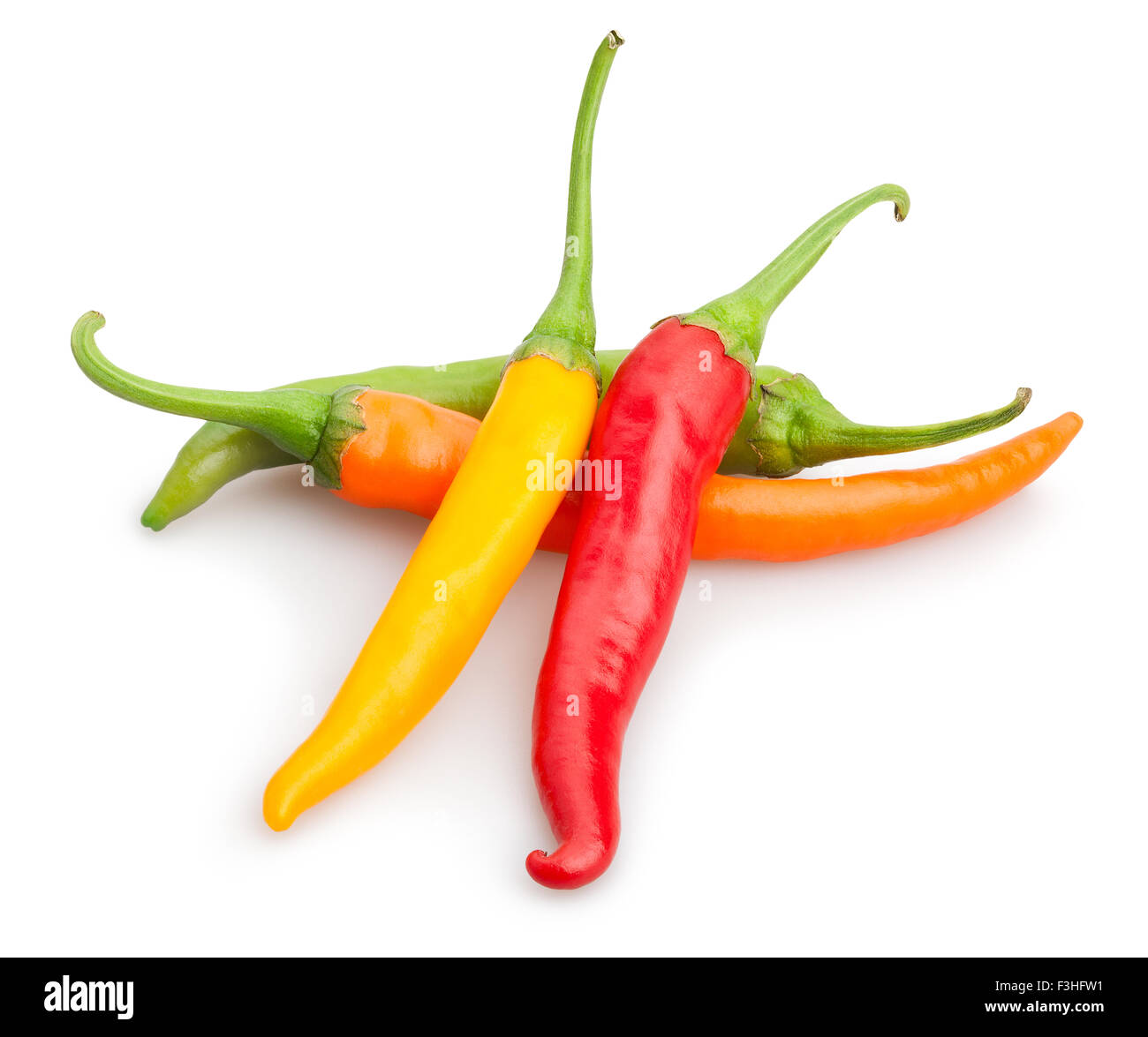 chilli peppers isolated Stock Photo