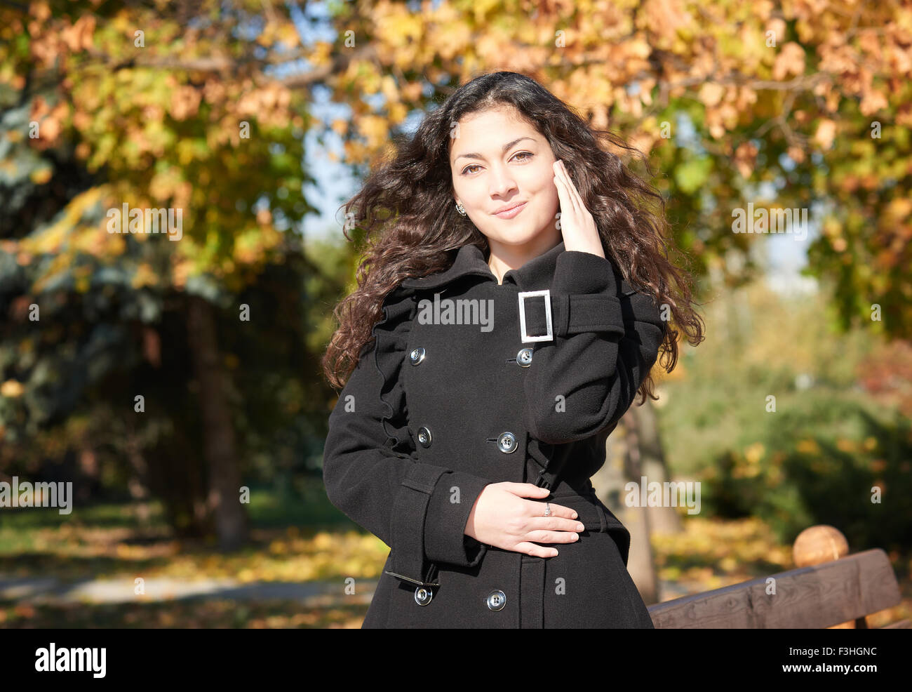 girl portrait at autumn season in city park Stock Photo - Alamy