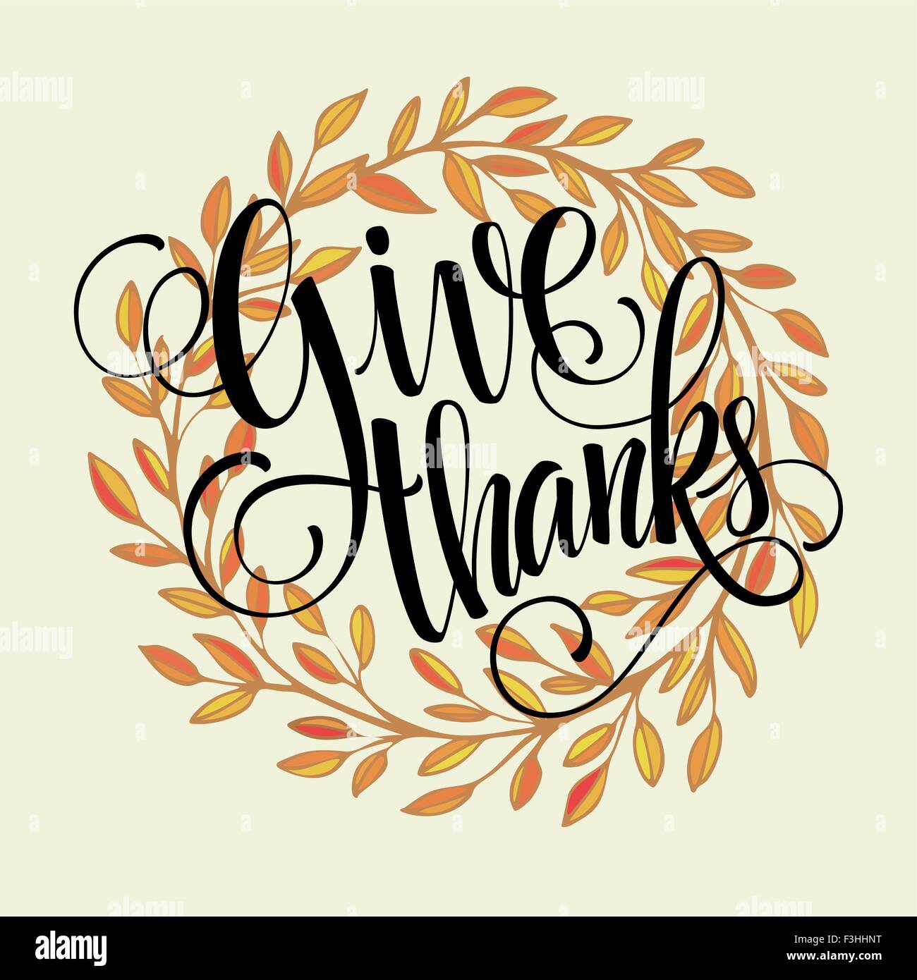 Thanksgiving card template. Watercolor painted vector autumn leaves ...