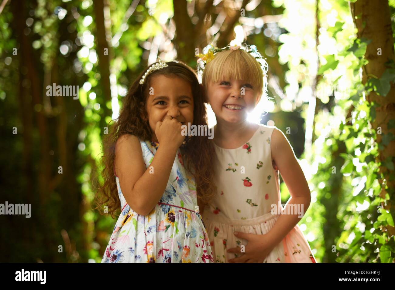 Two girls in forest hi-res stock photography and images - Alamy