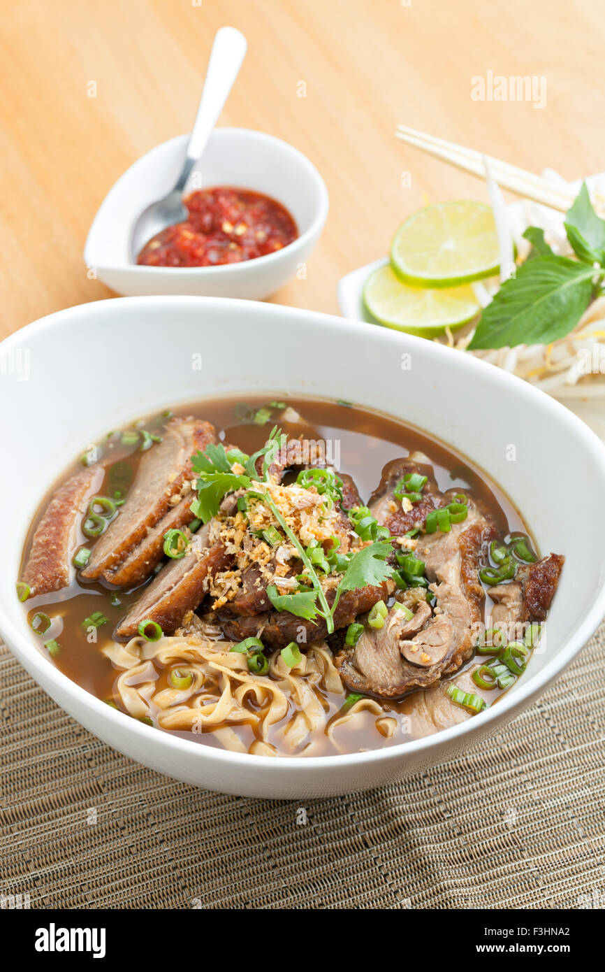 Thai Style Soup with Duck Stock Photo