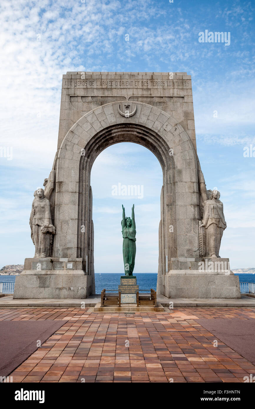Monument aux Morts de l’ Armée d’Orient et des Terres Lointaines, Marseille, France Stock Photo