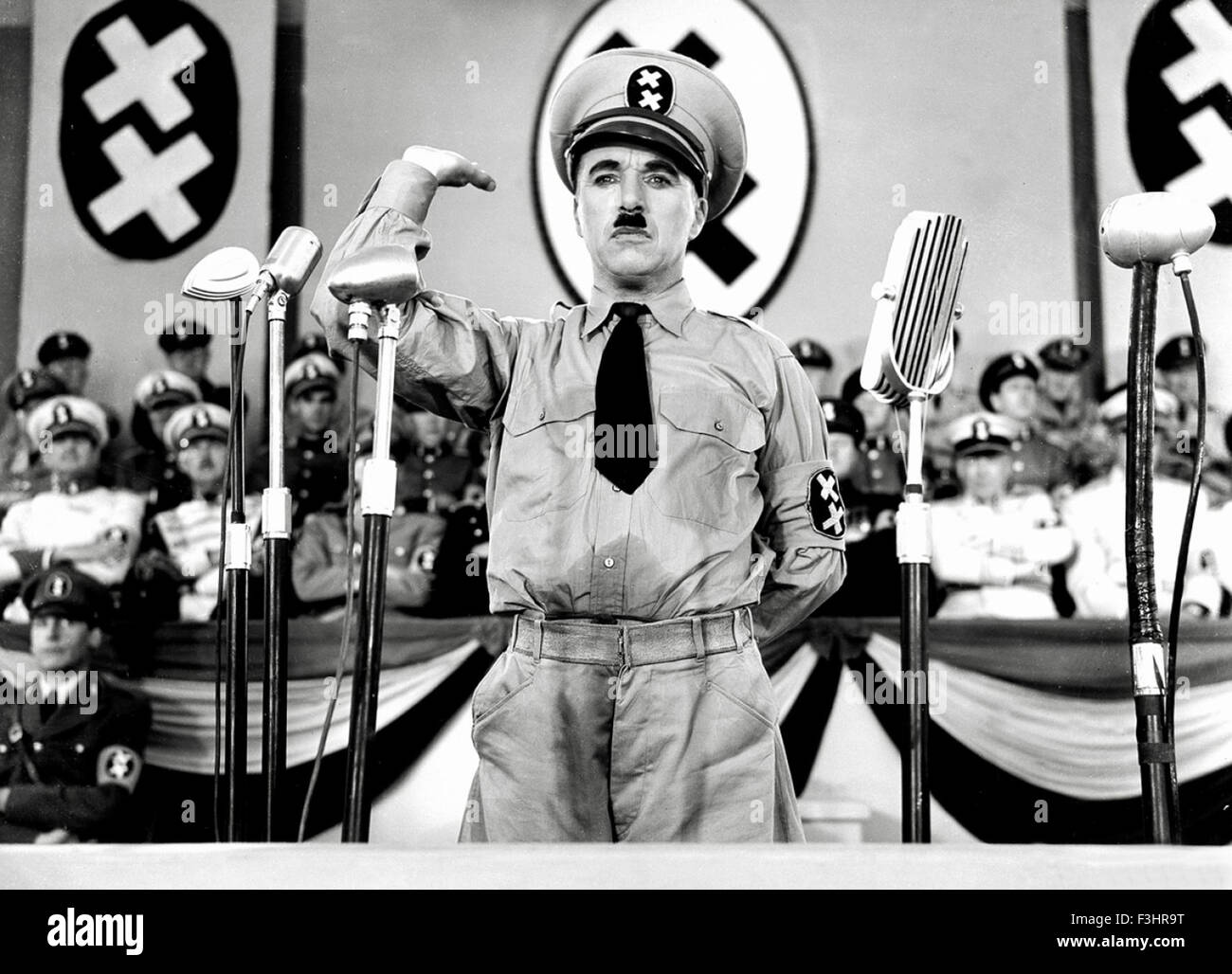 The Great Dictator is a 1940 American satirical political comedy-drama film starring, written, produced, scored, and directed by Charlie Chaplin.  This photograph is for editorial use only and is the copyright of the film company and/or the photographer assigned by the film or production company and can only be reproduced by publications in conjunction with the promotion of the above Film. A Mandatory Credit to the film company is required. The Photographer should also be credited when known. Stock Photo