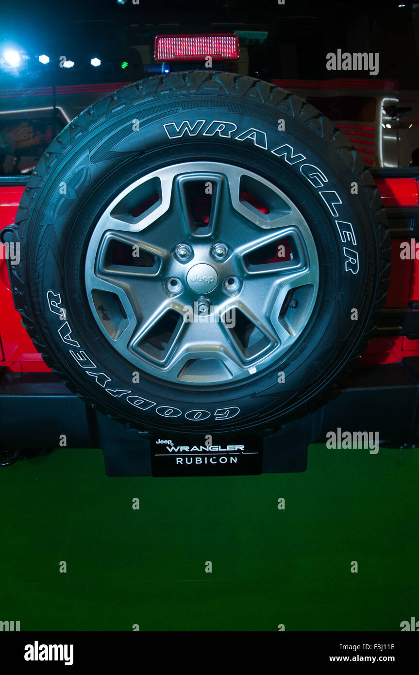 Goodyear Wrangler tire attached on the back Wrangler Jeep Stock Photo -  Alamy