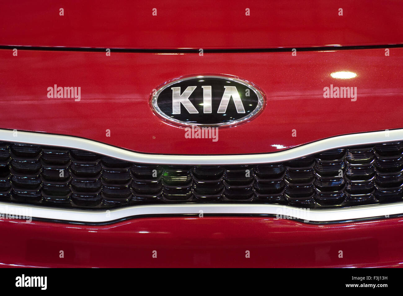 KIA emblem on a car. Stock Photo