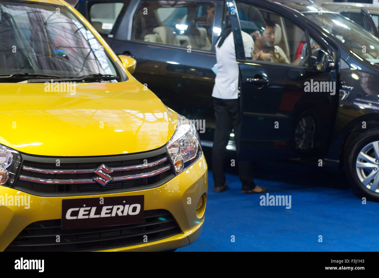 Suzuki Celero in an autoshow. Stock Photo
