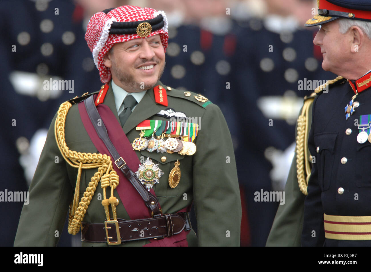 Army personal with medals on parade. Stock Photo