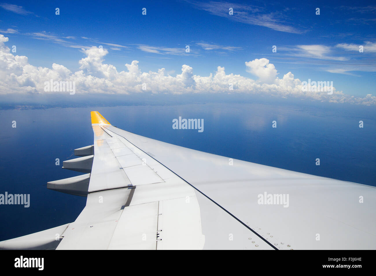 Approaching Philippines on Cebu Pacific Stock Photo