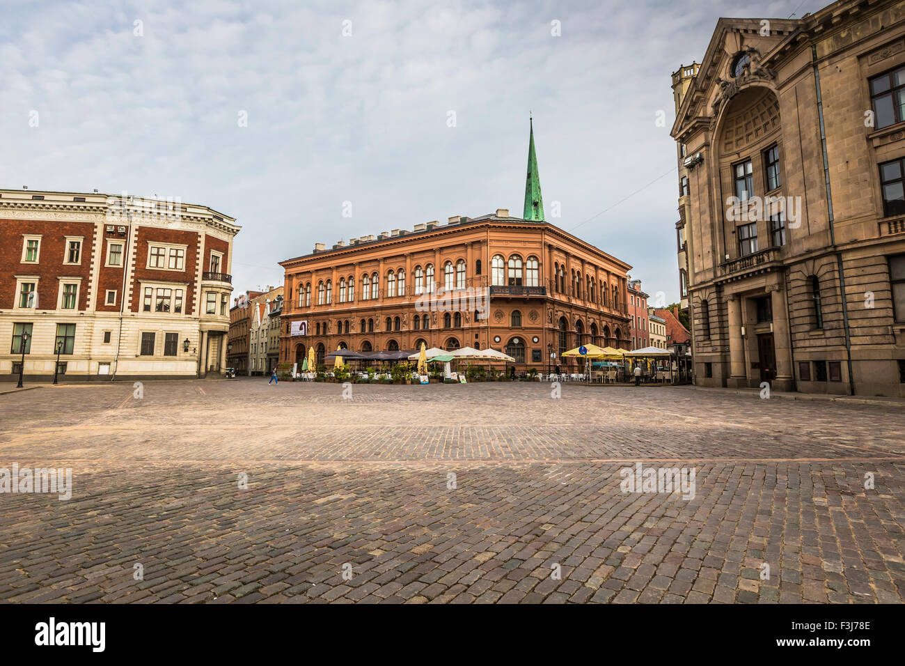 Major Buildings Riga Famous narrow medieval architecture building street in old town Riga ...