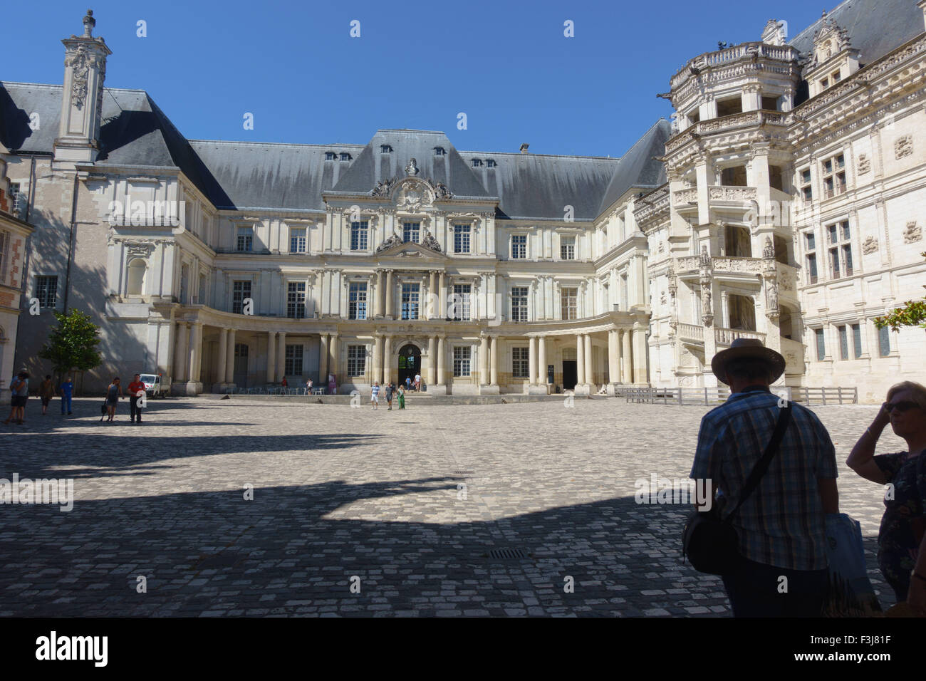 Courtyard of the Royal Chateau of Blois in the Loire Valley, France Stock Photo