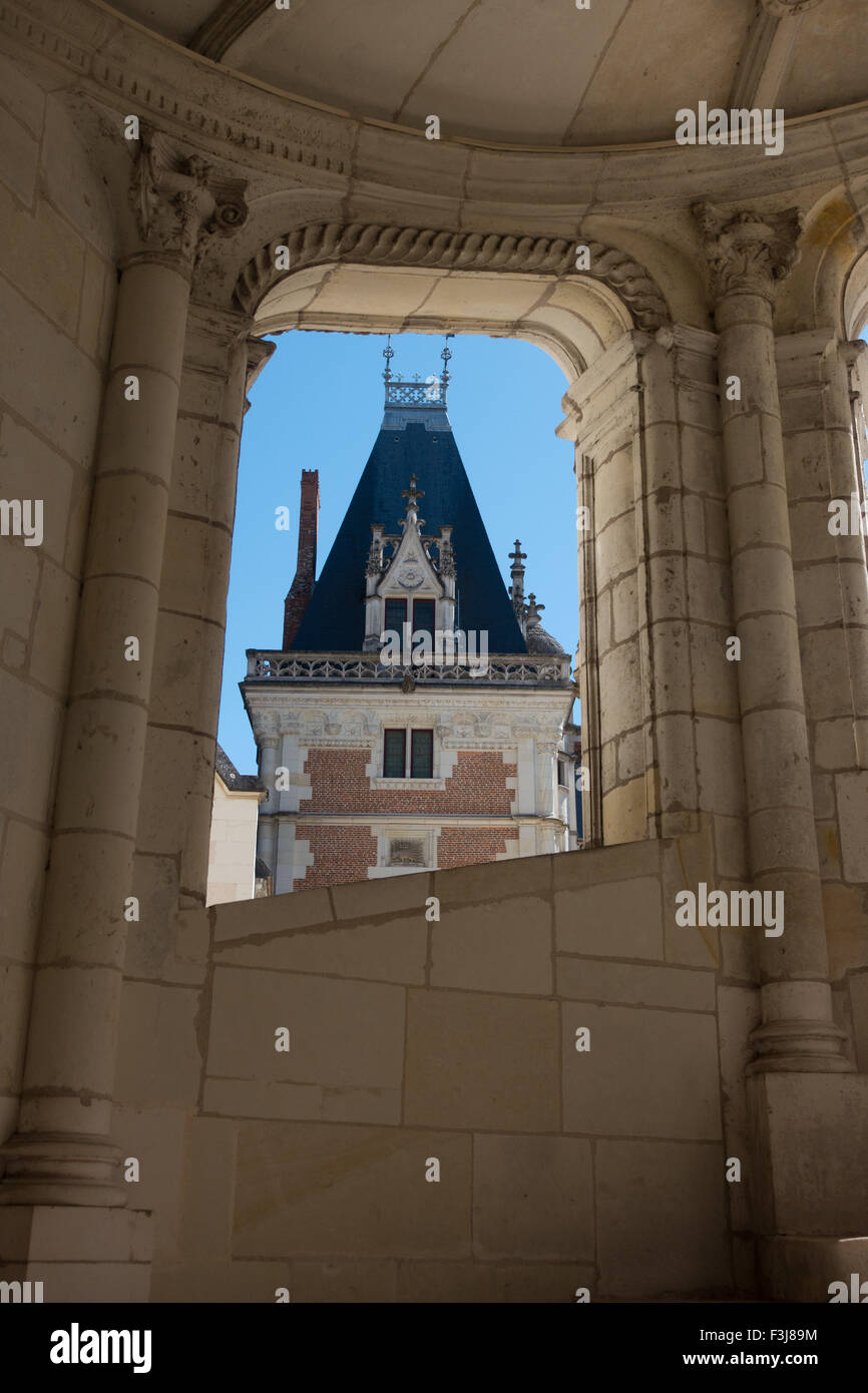 A view from inside the spiral staircase at the Royal Chateau of Blois