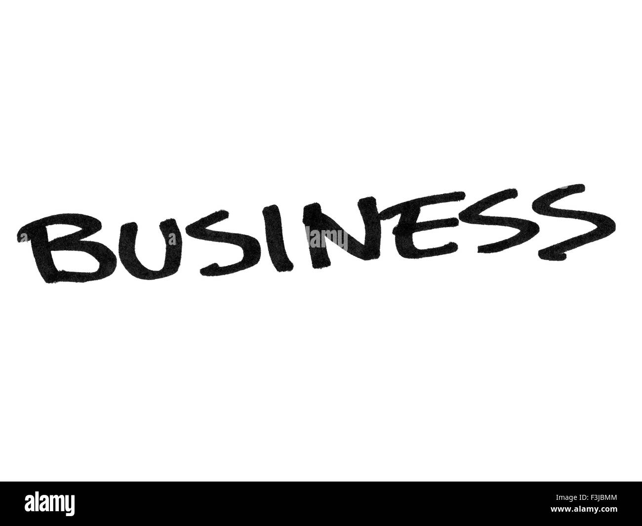 Word business handwritten with black marker isolated on white